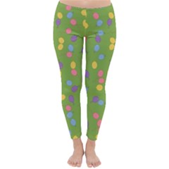 Balloon Grass Party Green Purple Classic Winter Leggings