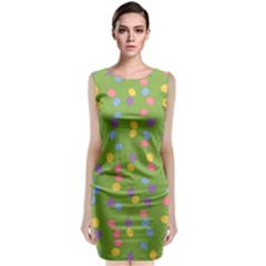 Balloon Grass Party Green Purple Classic Sleeveless Midi Dress