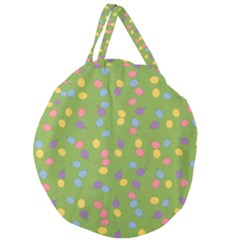 Balloon Grass Party Green Purple Giant Round Zipper Tote by BangZart