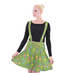 Balloon Grass Party Green Purple Suspender Skater Skirt