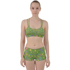 Balloon Grass Party Green Purple Women s Sports Set