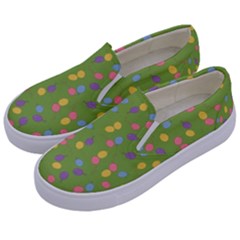 Balloon Grass Party Green Purple Kids  Canvas Slip Ons by BangZart