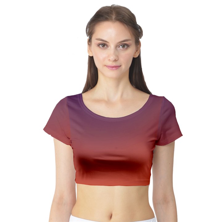 Course Colorful Pattern Abstract Short Sleeve Crop Top