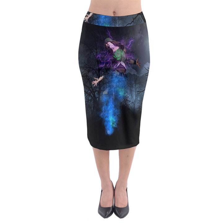 Magical Fantasy Wild Darkness Mist Midi Pencil Skirt