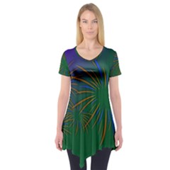 Sylvester New Year S Day Year Party Short Sleeve Tunic  by BangZart