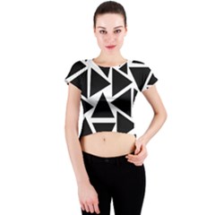 Template Black Triangle Crew Neck Crop Top