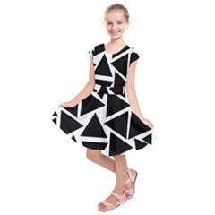 Template Black Triangle Kids  Short Sleeve Dress by BangZart