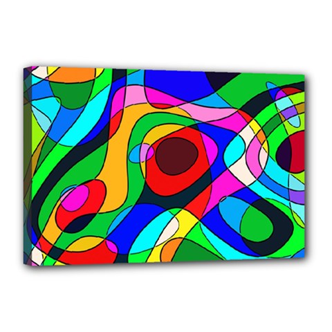 Digital Multicolor Colorful Curves Canvas 18  X 12  by BangZart