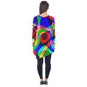 Digital Multicolor Colorful Curves Long Sleeve Tunic  View2