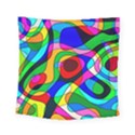 Digital Multicolor Colorful Curves Square Tapestry (Small) View1