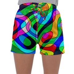 Digital Multicolor Colorful Curves Sleepwear Shorts by BangZart
