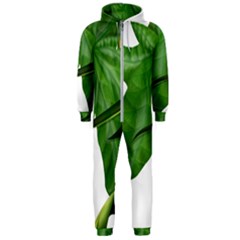 Plant Berry Leaves Green Flower Hooded Jumpsuit (men) 