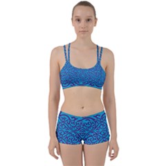 Monogram Blue Purple Background Women s Sports Set