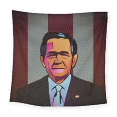 George W Bush Pop Art President Usa Square Tapestry (large)