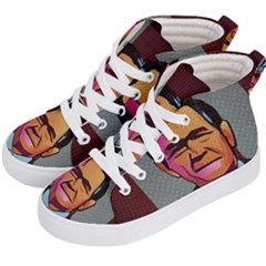 George W Bush Pop Art President Usa Kid s Hi-top Skate Sneakers by BangZart