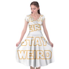 Stay Weird Cap Sleeve Wrap Front Dress by Valentinaart