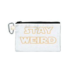 Stay Weird Canvas Cosmetic Bag (small) by Valentinaart