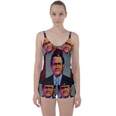 George W Bush Pop Art President Usa Tie Front Two Piece Tankini