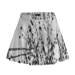 Snow Winter Cold Landscape Fence Mini Flare Skirt