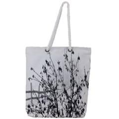 Snow Winter Cold Landscape Fence Full Print Rope Handle Tote (large) by BangZart