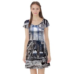 House Old Shed Decay Manufacture Short Sleeve Skater Dress by BangZart