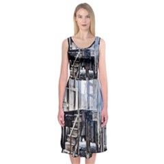 House Old Shed Decay Manufacture Midi Sleeveless Dress by BangZart