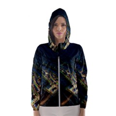 Commercial Street Night View Hooded Wind Breaker (women)