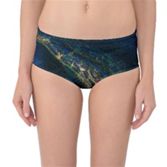 Commercial Street Night View Mid-waist Bikini Bottoms