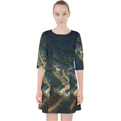 Commercial Street Night View Pocket Dress