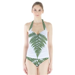 Boating Nature Green Autumn Halter Swimsuit