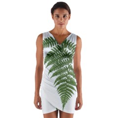 Boating Nature Green Autumn Wrap Front Bodycon Dress