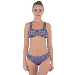 Vintage Abstract Unique Original Criss Cross Bikini Set