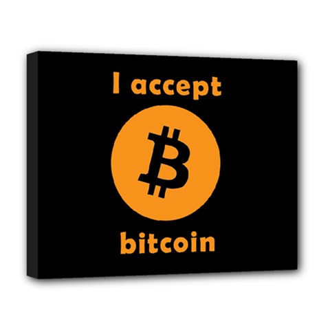 I accept bitcoin Deluxe Canvas 20  x 16  