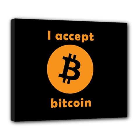 I accept bitcoin Deluxe Canvas 24  x 20  