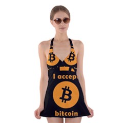 I accept bitcoin Halter Dress Swimsuit 