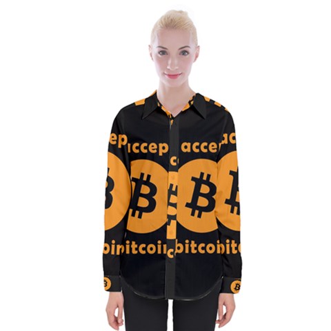 I Accept Bitcoin Womens Long Sleeve Shirt by Valentinaart