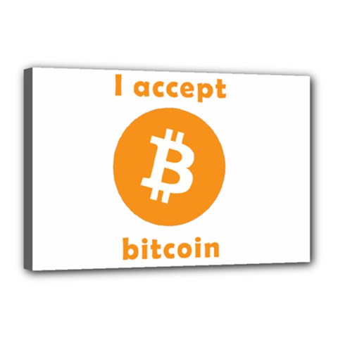 I Accept Bitcoin Canvas 18  X 12  by Valentinaart