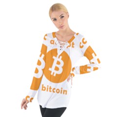 I Accept Bitcoin Tie Up Tee by Valentinaart