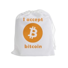 I Accept Bitcoin Drawstring Pouches (extra Large) by Valentinaart