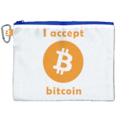 I Accept Bitcoin Canvas Cosmetic Bag (xxl) by Valentinaart