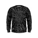 Black Abstract Structure Pattern Kids  Sweatshirt View1