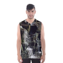 Water Waterfall Nature Splash Flow Men s Basketball Tank Top