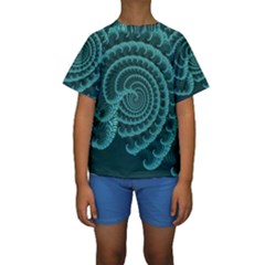 Fractals Form Pattern Abstract Kids  Short Sleeve Swimwear