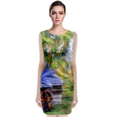 Landscape Blue Shed Scenery Wood Classic Sleeveless Midi Dress