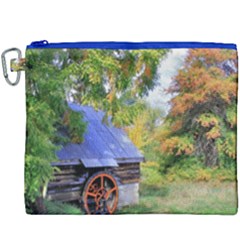 Landscape Blue Shed Scenery Wood Canvas Cosmetic Bag (xxxl)