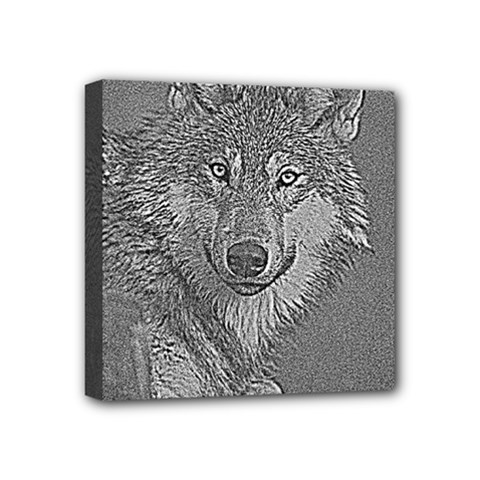 Wolf Forest Animals Mini Canvas 4  x 4 