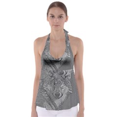 Wolf Forest Animals Babydoll Tankini Top