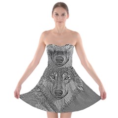 Wolf Forest Animals Strapless Bra Top Dress