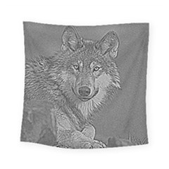 Wolf Forest Animals Square Tapestry (Small)