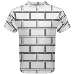 Wall Pattern Rectangle Brick Men s Cotton Tee by BangZart